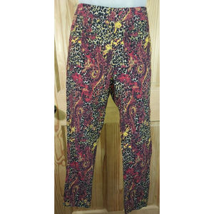 Soft Surroundings Straight Leg Jegging Style Stretchy Pants Sz M Leopard Paisley